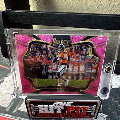 Panini 2025 Select Field Level Bo Nix Pink Glitter Prizm /15 #411 Broncos