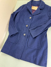 Vintage 60's Pendleton Coat Women's Large L Virgin Wool Blue Overcoat