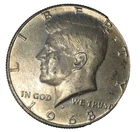 1968 D Kennedy Half Dollar Silver Coin
