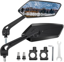 Pair of Bike Mirrors, Bike Mirrors for Handlebars, 360-Degree Rotating Rear View