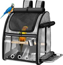 Bird Carrier Bag with Indestructible Stainless Steel Mesh, Bird Travel Cage with