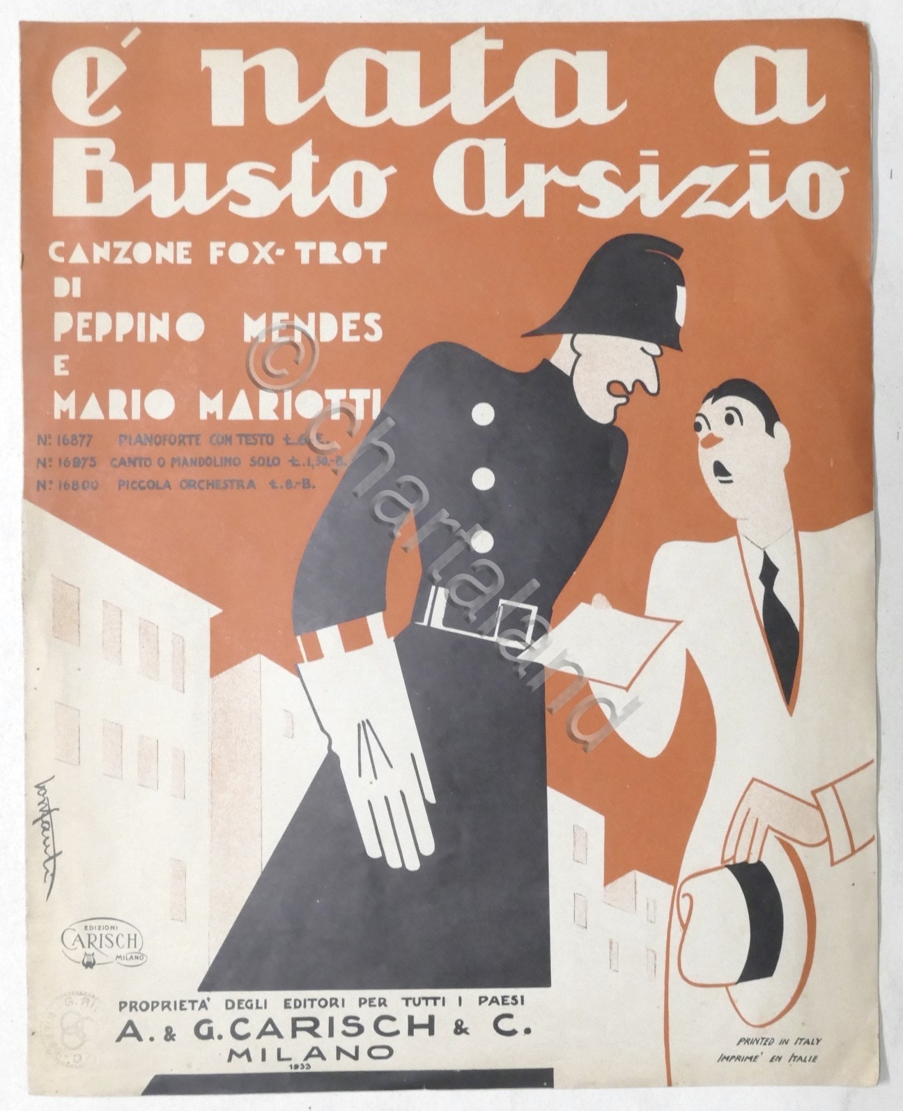 Spartiti - P. Mendes M. Mariotti - È nata a Busto Arsizio - 1933 Carisch