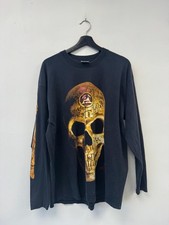 Vintage 90s Omega Alchemy Gothic Skull 4-Sided Longsleeve Tee Mens Large Grunge
