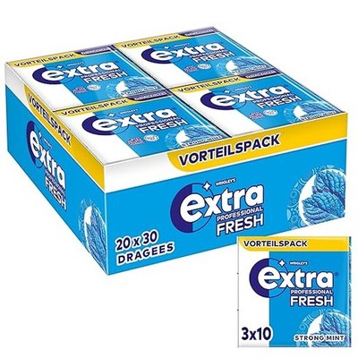 EXTRA PROFESSIONAL Kaugummi Fresh Multipack Strong Mint 20x(3x10) Dragees