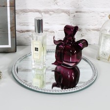 Jewel decorated mirrored candle display tray ornate vintage chic wedding gift