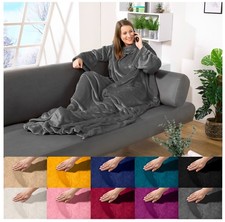 heimtexland ® Ärmeldecke TV Kuscheldecke tragbare Flanell Ganzkörperdecke Typ870