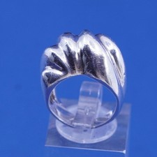 Size 5, vintage minimalist, simple Sterling 925 silver handmade ribbed ring