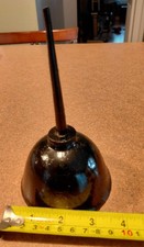 Vintage 7" Metal Thumb Pump Oil Can Oiler Copper Color Made in USA Antique Can