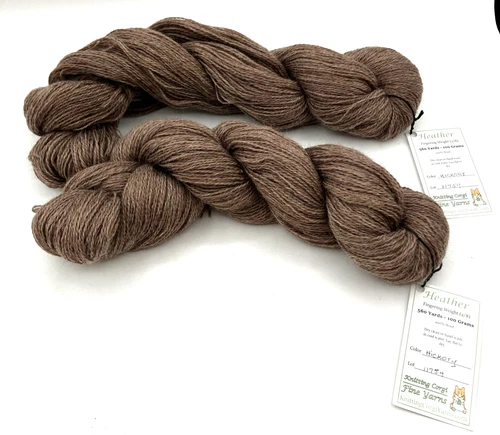 (2) Fingering Wool Hickory Knitting Corgi Fine Yarns  4 oz,560 Yds, 100gm - product listing photo