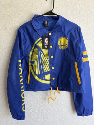 NWT Golden State Warriors NBA x Unk Cropped Blue Windbreaker Jacket Women s Med