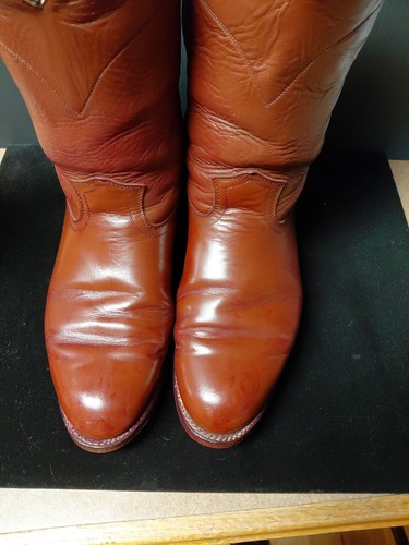 Vulcan Pull Up Round Toe Brown Boots Men Size 10.5 EW Western Cowboy - Picture 8 of 12