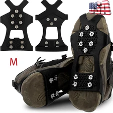 10Studs Ice Climbing Crampons Snow Grips Anti Slip Shoe Boot Cleats Spikes Sport