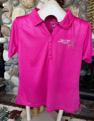 DELTA AIRLINES OCT BREAST CANCER Taking Flight For The Cure Pink Polo SZ LG 2010