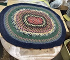ANTIQUE  HAND DONE ROUND  BRAIDED RUG   48”x52” Free Shipping