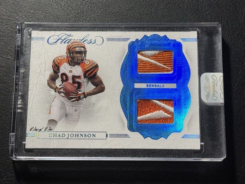 2020 Panini Flawless CHAD JOHNSON Legendary Materials PLATINUM 1/1 Reebok LOGO