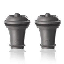 Wine Saver Vacuum Stoppers - Set of 2 - Gray - for Wine Bottles - Keep Wine F...