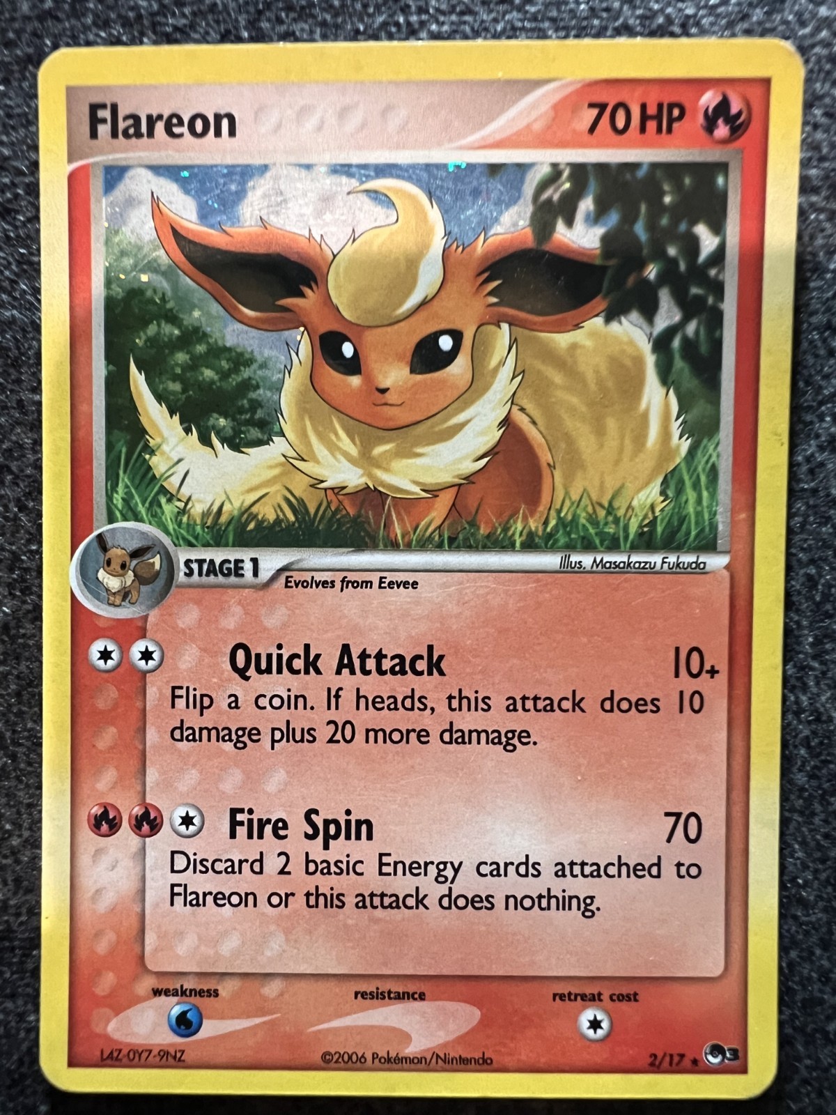 Flareon 2/17 Holo Rare Pokemon Card Lightly Played