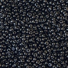 11/0 Black Opaque Seed Beads - 50g Back - Bin 9