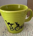 Fiestaware Halloween Boo Cat Mug Lemongrass Green 12oz Fiesta Java Mug