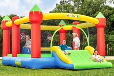 Large Bounce House Inflatable Bouncers w/ Blower & Slide for Kids Bouncer Castle
