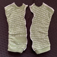 Anne Of Green Gables Fingerless Gloves Womens One Size Green Text Print