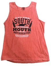 Comfort Colors Tank Top Medium Put the South in Your Mouth Bootleggers 