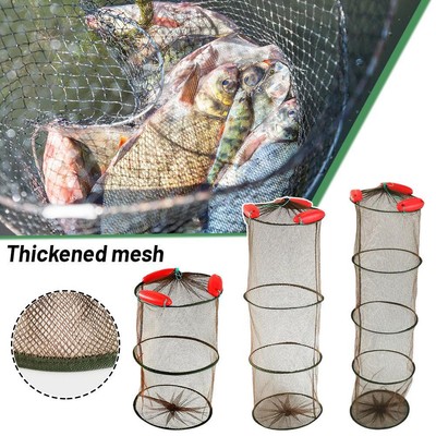 2-4 Layers Portable Foldable Fishing Floating Fish D7G5 Net Allows Mesh E4Z6