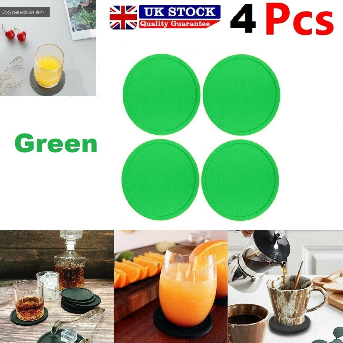 Green online drink coasters