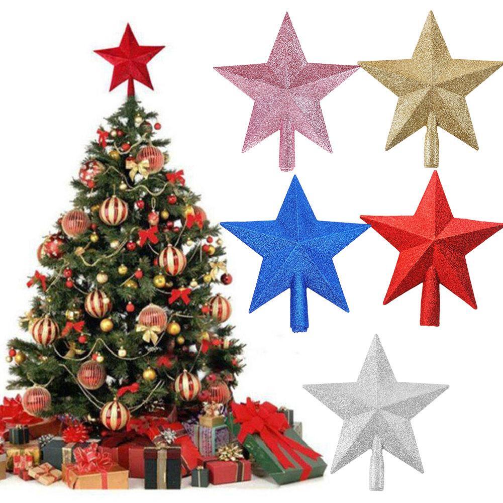 Christmas Tree Top Star Five-Pointed Star Decoration Festive Atmosphere T7N7