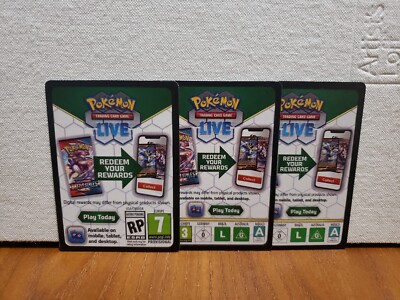 X3 Pokemon Evolved Redeem Code Card For Live Trading Card Game | eBay