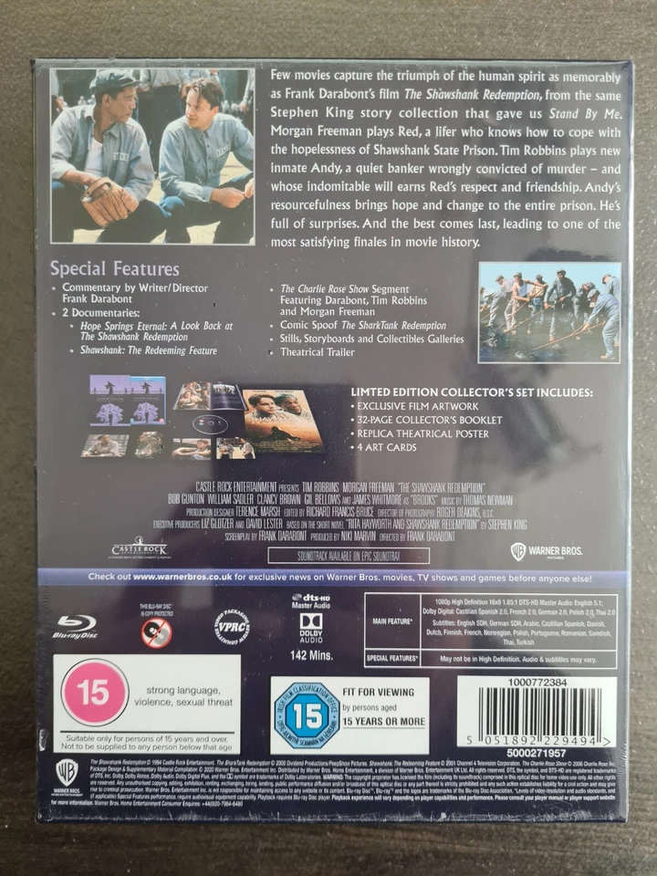 The Shawshank Redemption (Die Verurteilten) Ltd. Collectors Edition Blu-ray -NEU - Bild 2 von 2