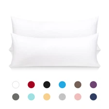 Set of 2 Zippered Pillow Cases Pillowcase Cover Egyptian Cotton Body Pillow case