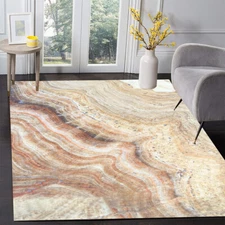 VIntage Marble Aesthetics Rug Pink Beige Carpet Living Dining Room Carpet Decor