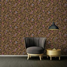 Versace IV Barocco Birds Wallpaper Black/Gold 37053-1 Floral Pattern