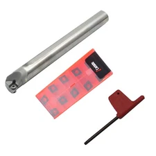 1/4" LEFT SOLID CARBIDE SHANK INDEXABLE BORING BAR 4.0 IN + 10PC CCMT06 INSERTS