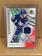 Rasmus Sandin Rookie Auto Jersey Toronto Maple Leafs 2019-20 SP Game Used (H4)