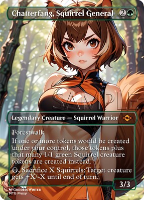 MTG - Chatterfang, Squirrel General - Fanart Borderless Style EDH / Playtest