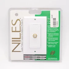 Niles One Female to Female F Connector Wall Plate F-1D (White)