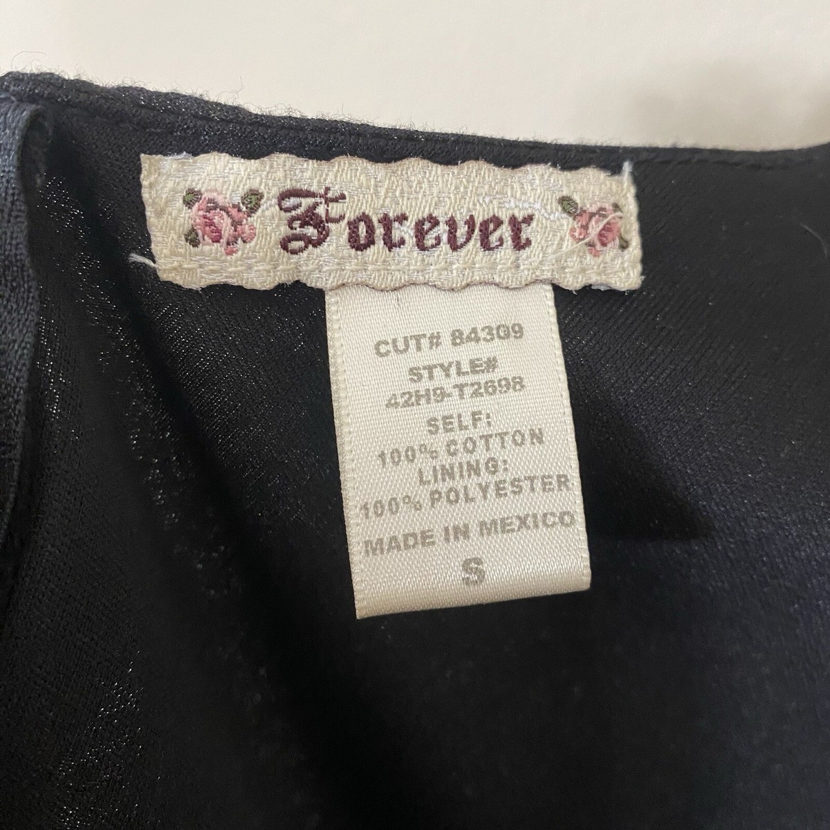 Vtg Forever 21 Black Fairy Grunge Whimsigoth Airy Babydoll Dress