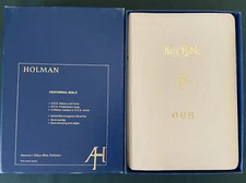 Holman Fraternal Bible Order of the Eastern Star 1975 White Gilt in Box OES