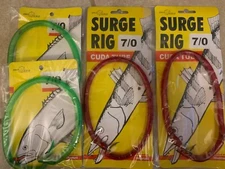4 Lure Lot 7/0 Cuda Surge Tube Eel Rigs Barracuda Trolling Kayak Fishing