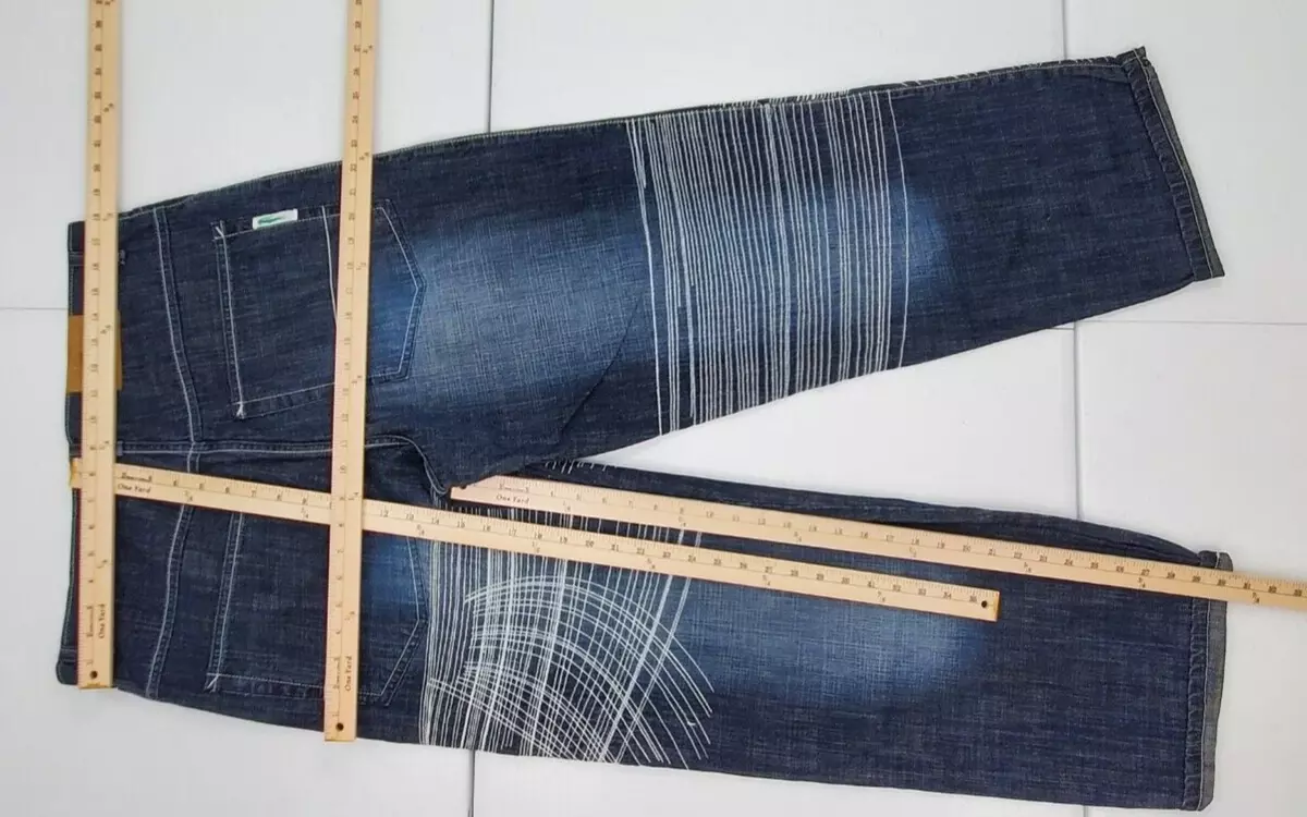 Vintage 90s Y2K Lacoste Men 34x30 32 Dark Denim Embroidered Stitch Baggy Jeans