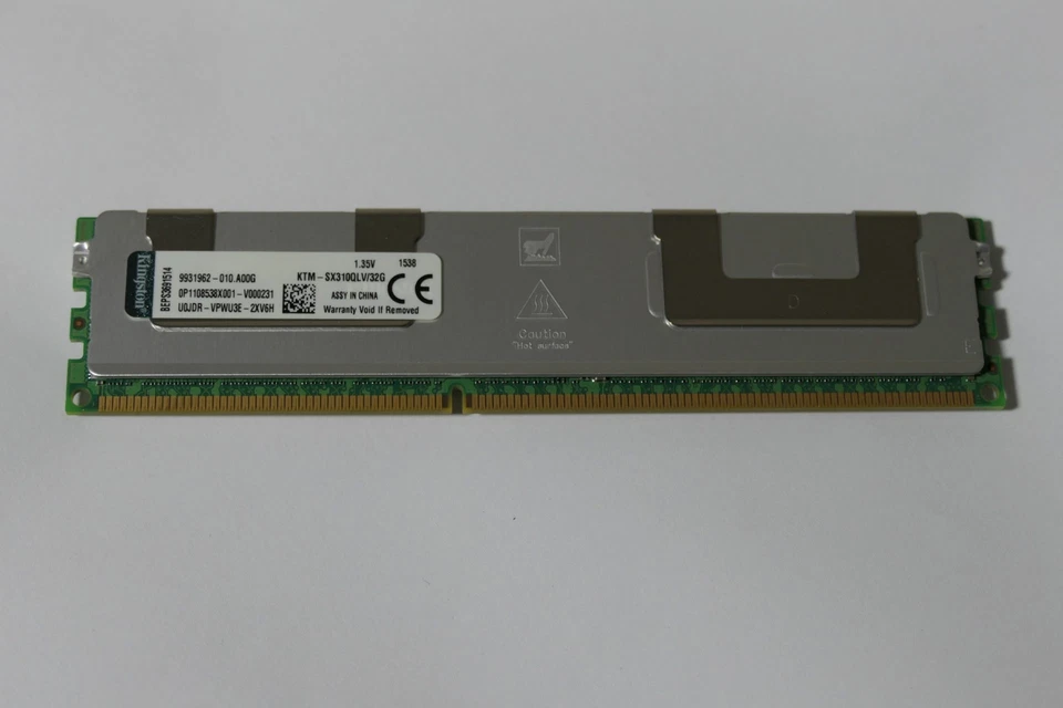 Kingston 128GB = 4x 32GB 4RX4 PC3L-8500 1066MHz 240Pin ECC REG Server Memory - Image 2 of 2