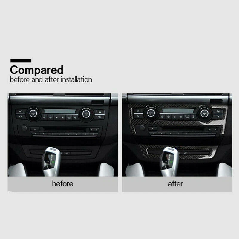 Borde decorativo de panel de CD de CA de fibra de carbono de lujo para BMW X5 X6 2008 2009 2010 2011 Foto 4 de 4
