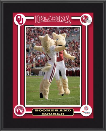 Oklahoma Sooners Boomer & Sooner Mascot 10.5x13 Plaque - Fanatics Authentic - Afbeelding 1 van 1