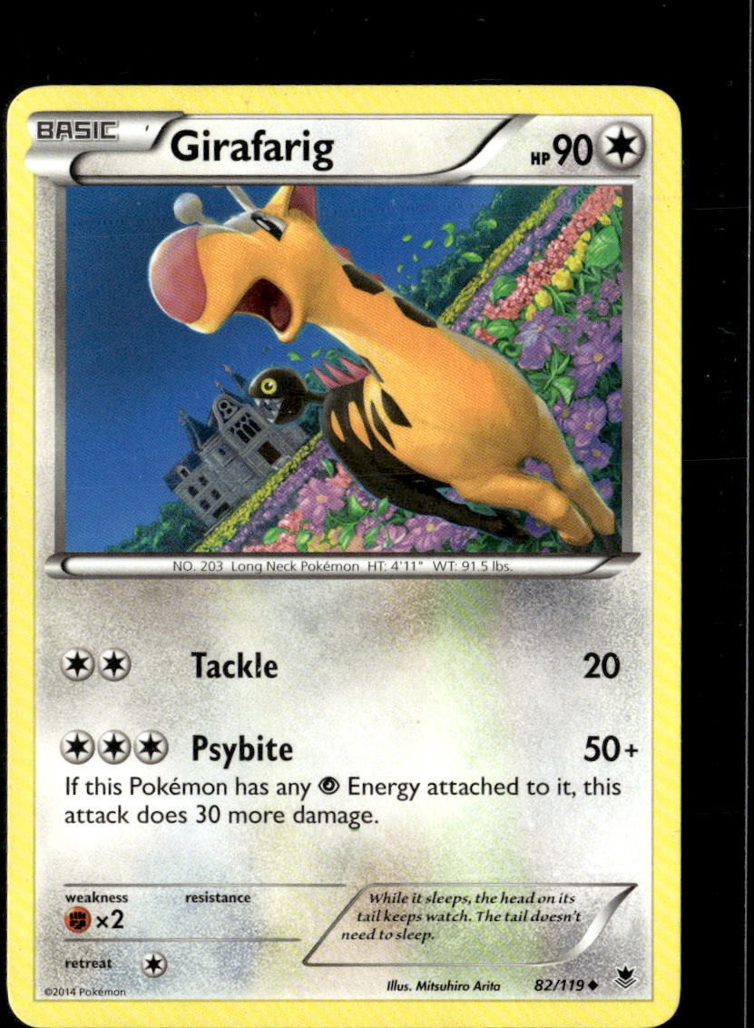 Pokemon Girafarig 82/119 Phantom Forces Non Holo Uncommon 2 Card Lot