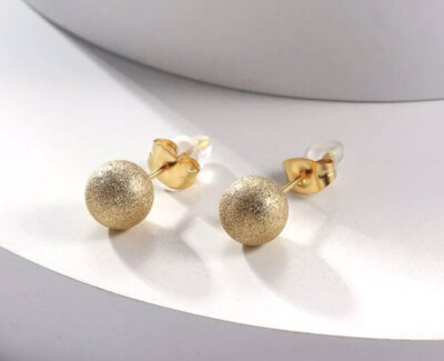 STRUKTURIERTE GOLD GEFÜLLTE KUGEL OHRSTECKER GP