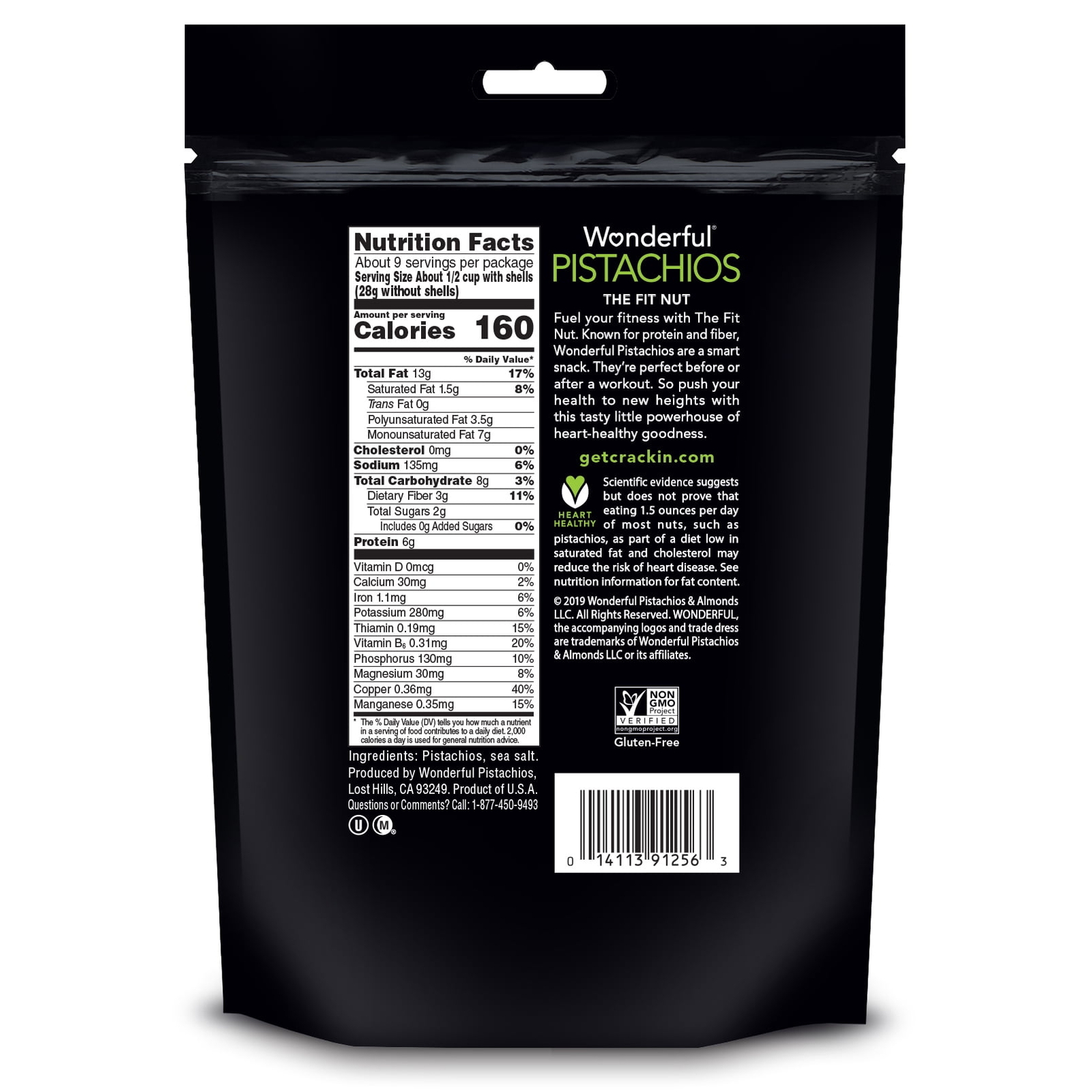 (2 pack) Wonderful Pistachios, In-Shell Roasted & Salted Nuts, 16 Ounce Bag