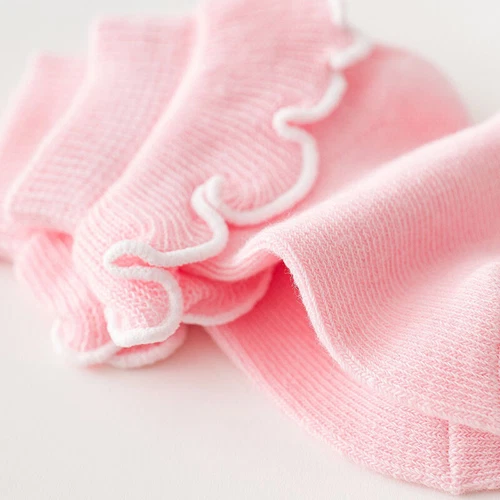 0-5T 3 Pairs Cute Baby Girls Toddlers Ruffle Socks Lot Kids Short Cotton Socks - Bild 9 von 15