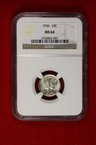 1936 NGC MS64 MERCURY DIME #B49578